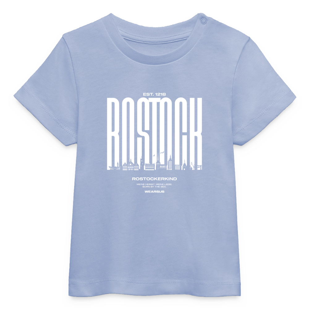 Rostock 'Rostockerkind' Bio T-Shirt Babys Front Print Farbe - Sky