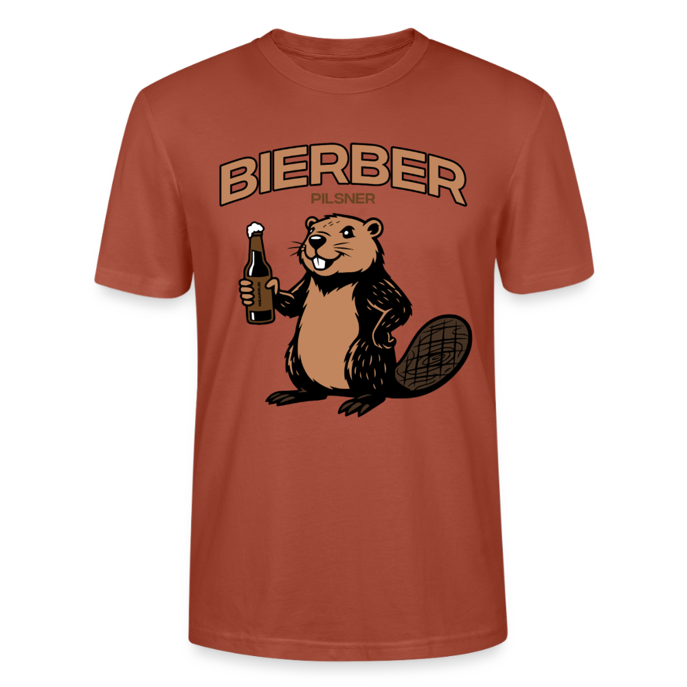 Unisex Sprüche T-Shirt 'Bierber Pilsner' Frontprint - Terrakotta