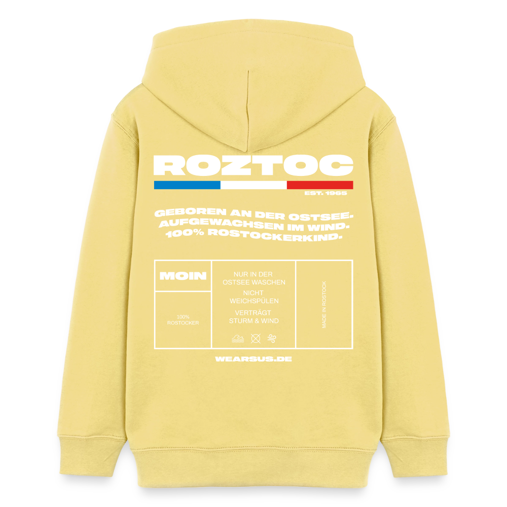 Rostock 'ROZTOC' Edition Bio Zip Hoodie Kinder 9-13 Jahre Farbe - Gelb Viva 