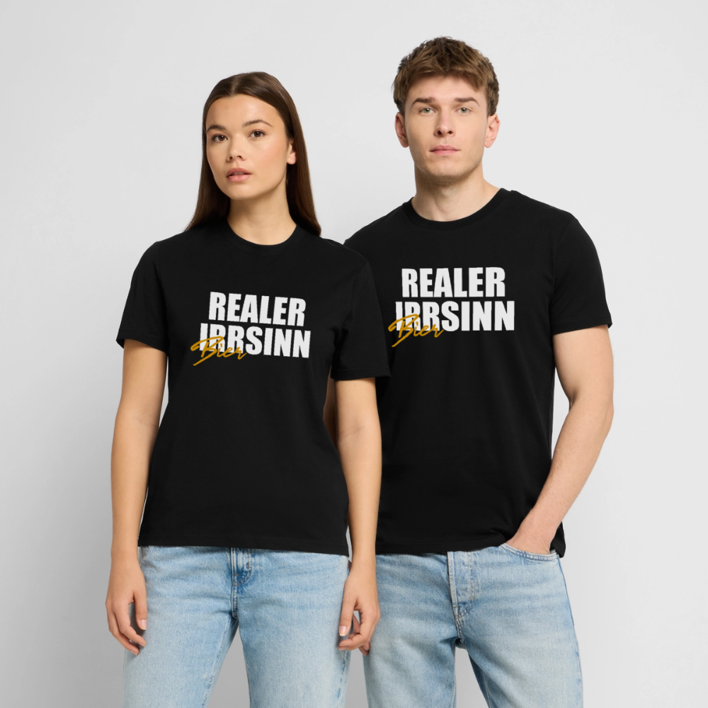 Unisex Sprüche T-Shirt 'Realer Biersinn' - Schwarz
