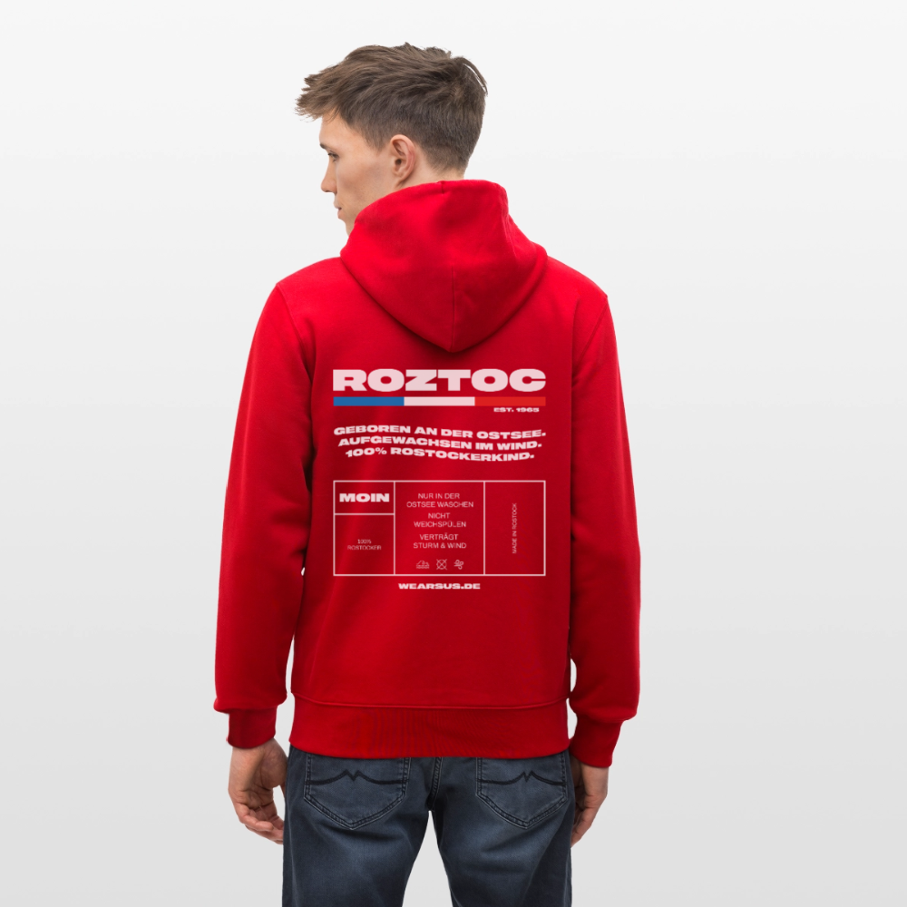 Rostock 'ROZTOC' Edition Bio Zip Hoodie Herren - Rot