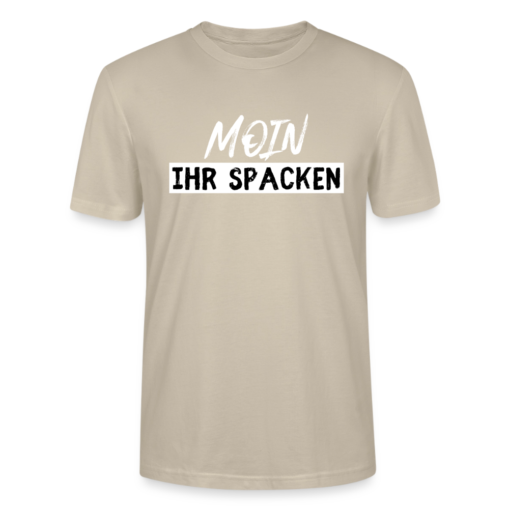 Unisex Sprüche T-Shirt 'Moin ihr Spacken' Fun Shirt - Beige