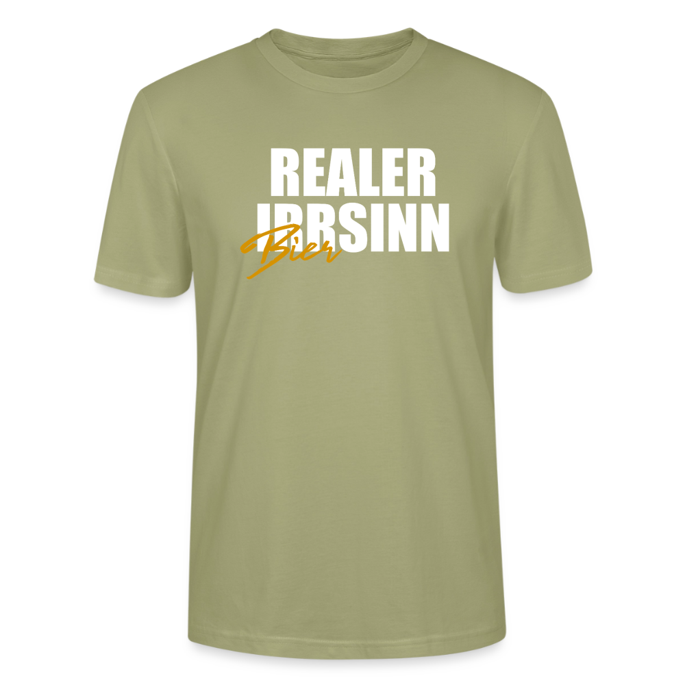 Unisex Sprüche T-Shirt 'Realer Biersinn' - Nebelgrün