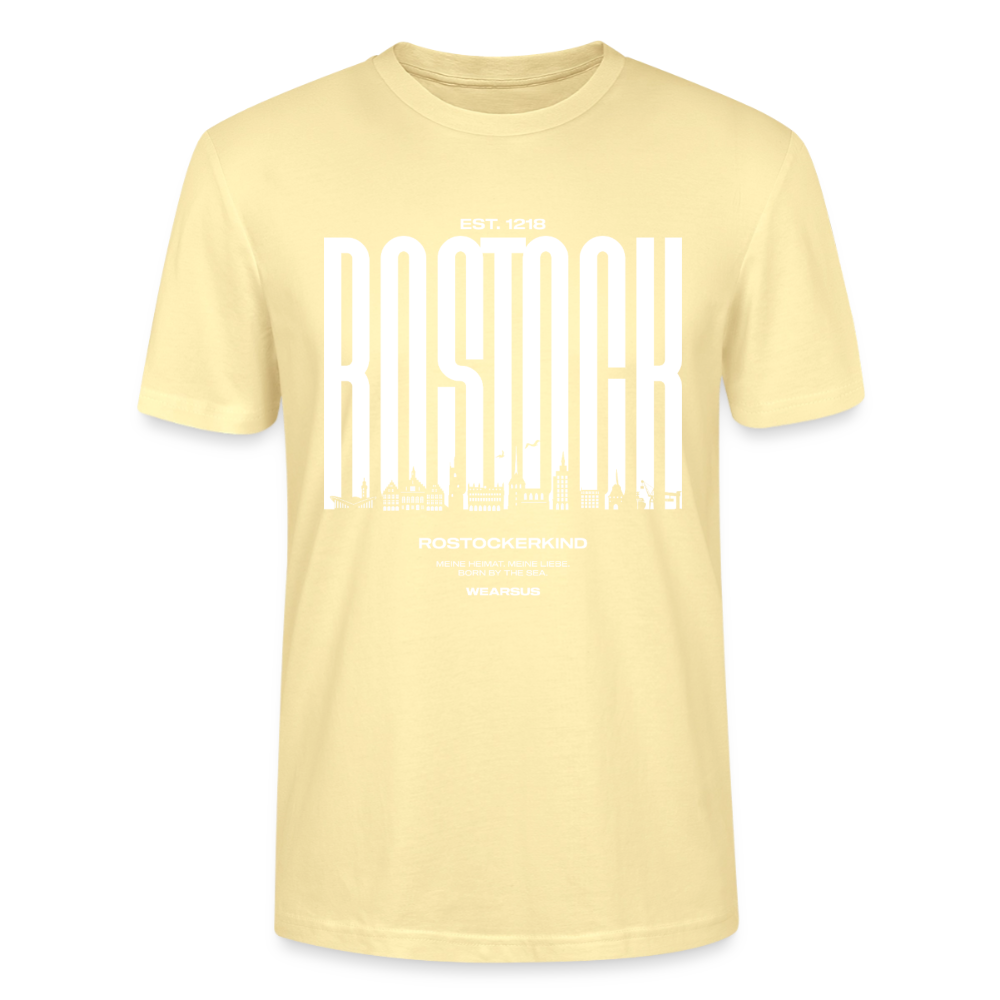 Rostock 'Rostockerkind' Bio T-Shirt Unisex Front Print Farbe - Creme