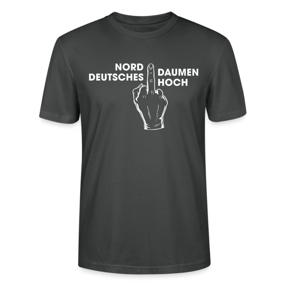 Unisex Sprüche T-Shirt 'Norddeutsches Daumen hoch' Fun Shirt - Anthrazit
