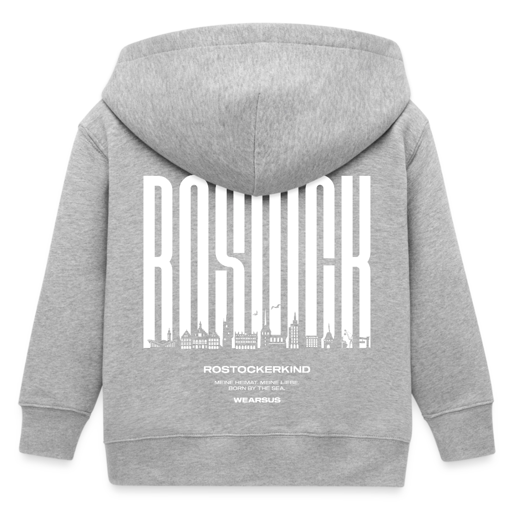 Rostock 'Rostockerkind' Bio Zip Hoodie Kinder 3-8 Jahre - Grau meliert