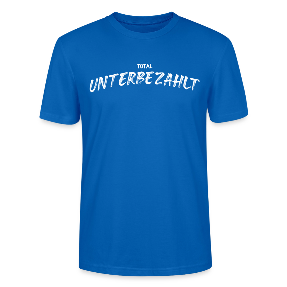 Unisex Sprüche T-Shirt 'Total unterbezahlt' - Pfauenblau