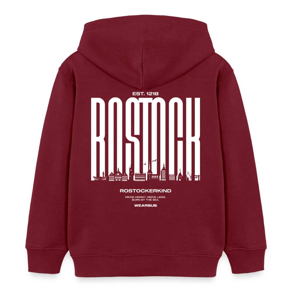 Rostock 'Rostockerkind' Bio Sweatshirt Kinder 3-8 Jahre Front Print - Burgunderrot