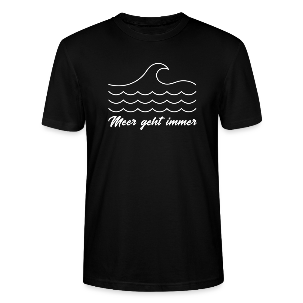 Unisex Sprüche T-Shirt ‘Meer geht immer’ Fun Shirt - Schwarz