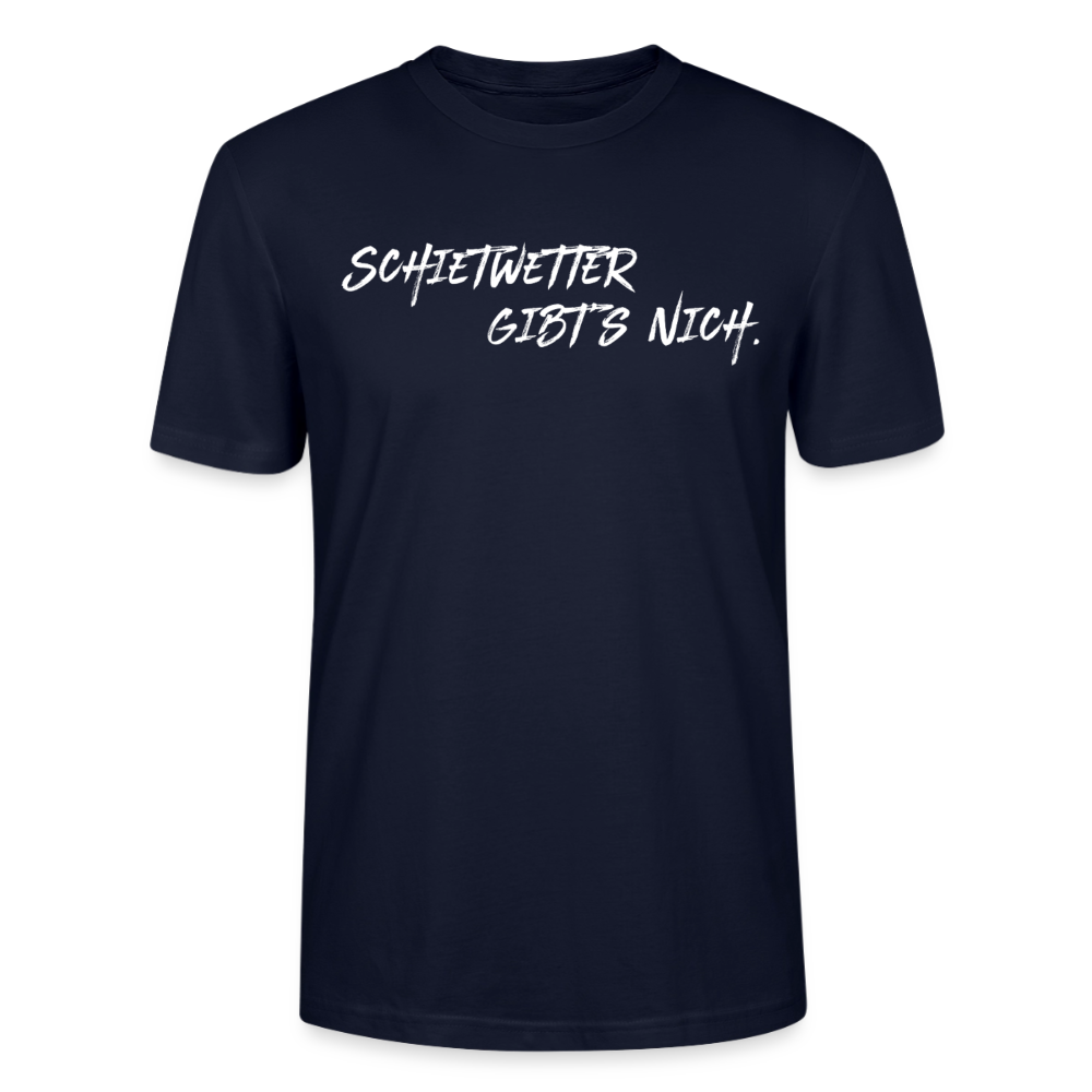 Unisex Sprüche T-Shirt 'Schietwetter gibt's nich' Fun Shirt - Navy