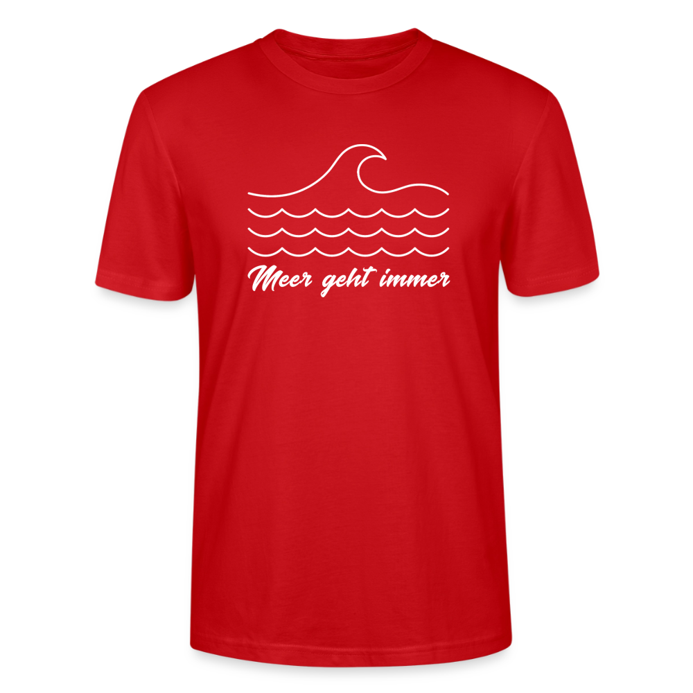Unisex Sprüche T-Shirt ‘Meer geht immer’ Fun Shirt - Rot