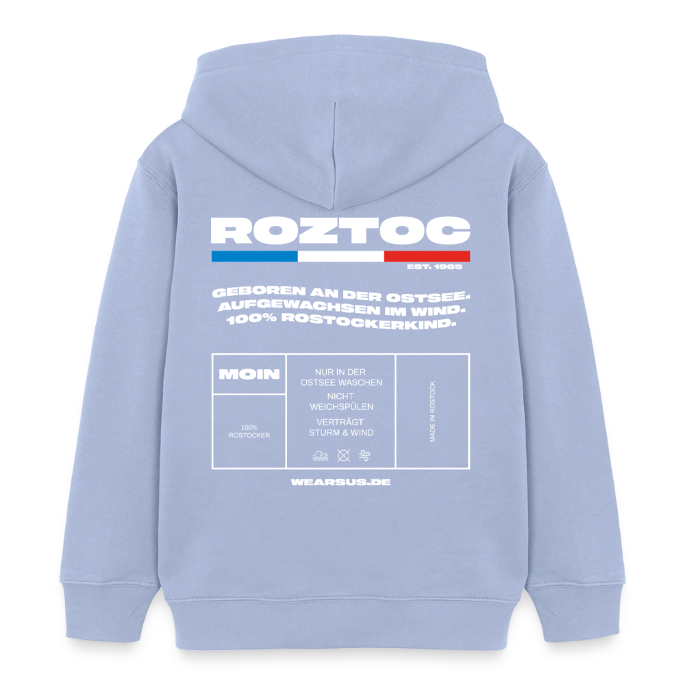 Rostock 'ROZTOC' Edition Bio Zip Hoodie Kinder 3-8 Jahre Farbe - Sky