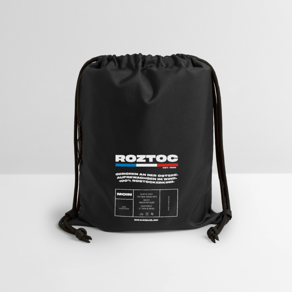 Rostock 'ROZTOC' Turnbeutel aus Recycling-Material - Schwarz
