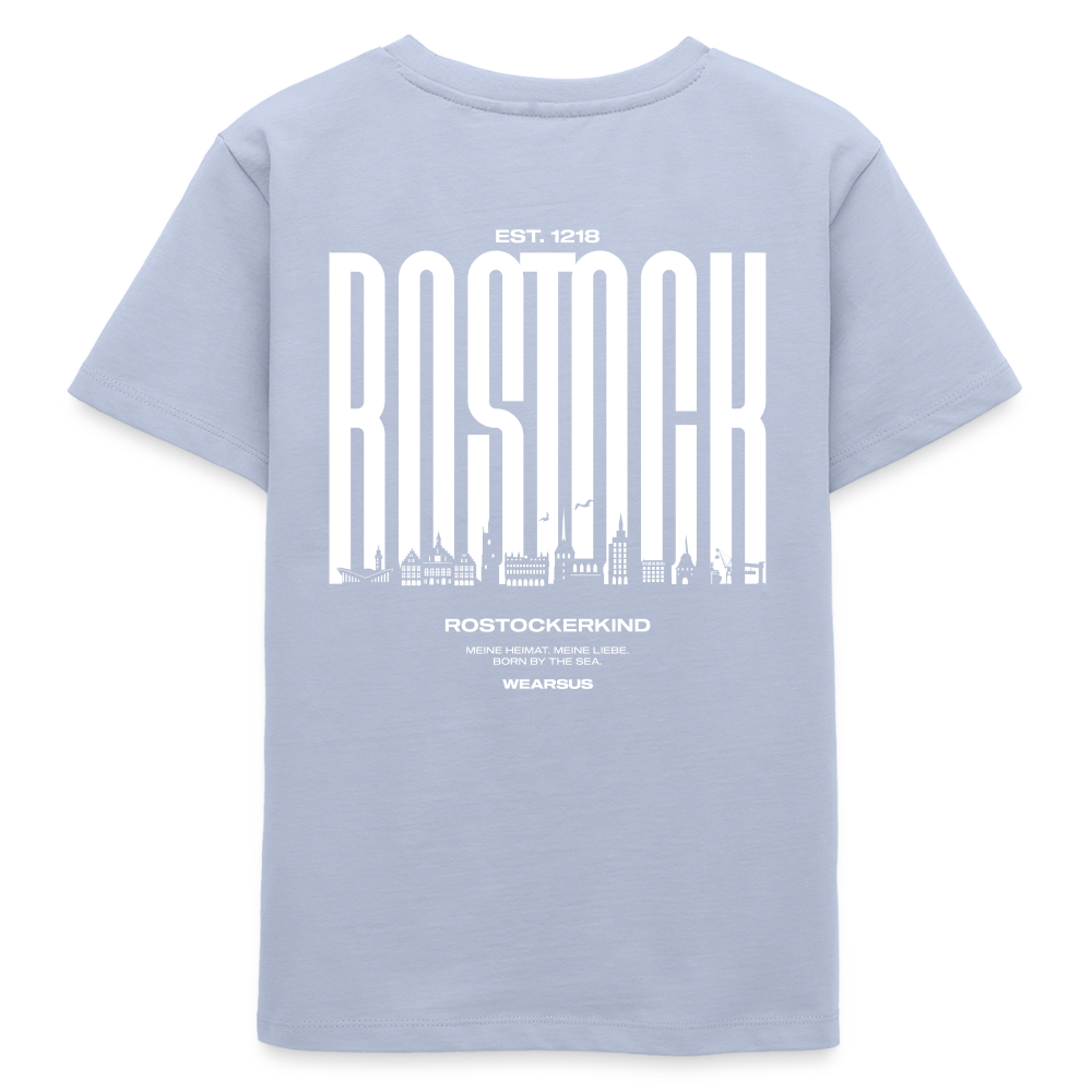 Rostock 'Rostockerkind' Bio T-Shirt Kinder 9-13 Jahre Back Print Farbe - Lavendel-Violett