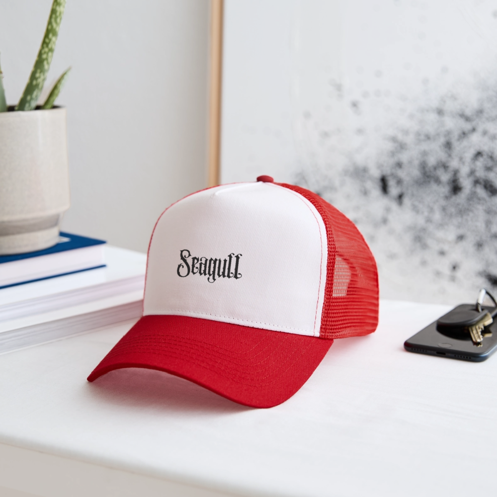 Rostock 'SEAGULL'  Trucker Cap - Weiß/Rot