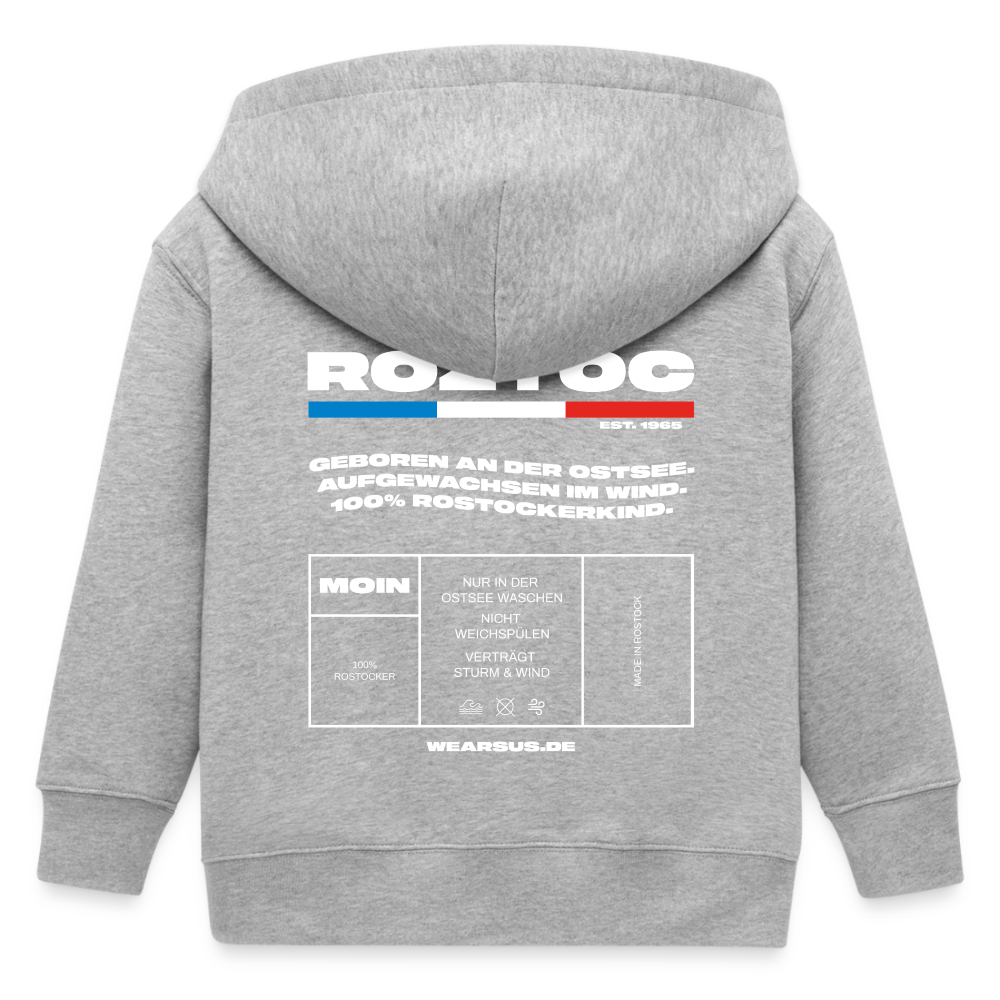 Rostock 'ROZTOC' Edition Bio Zip Hoodie Kinder - Grau meliert