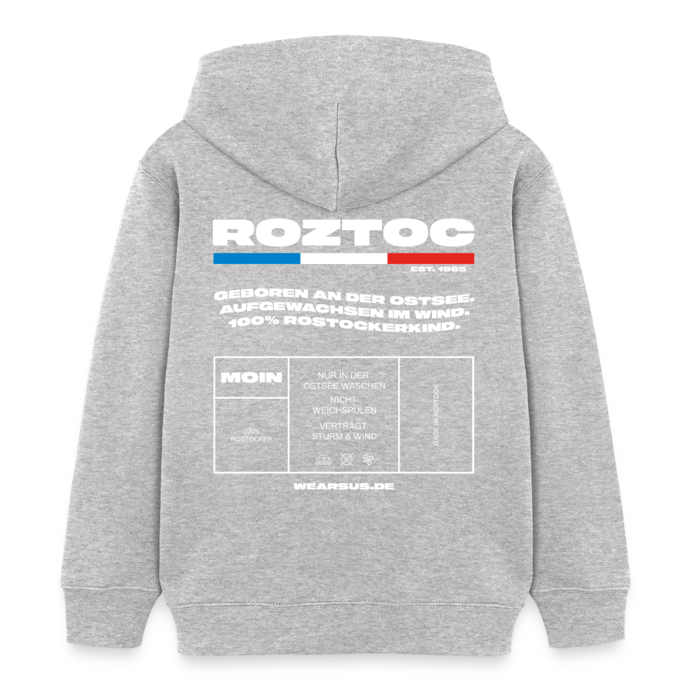 Rostock 'ROZTOC' Edition Bio Zip Hoodie Kinder 3-8 Jahre Farbe - Grau meliert