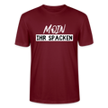 Unisex Sprüche T-Shirt 'Moin ihr Spacken' Fun Shirt - Burgunderrot