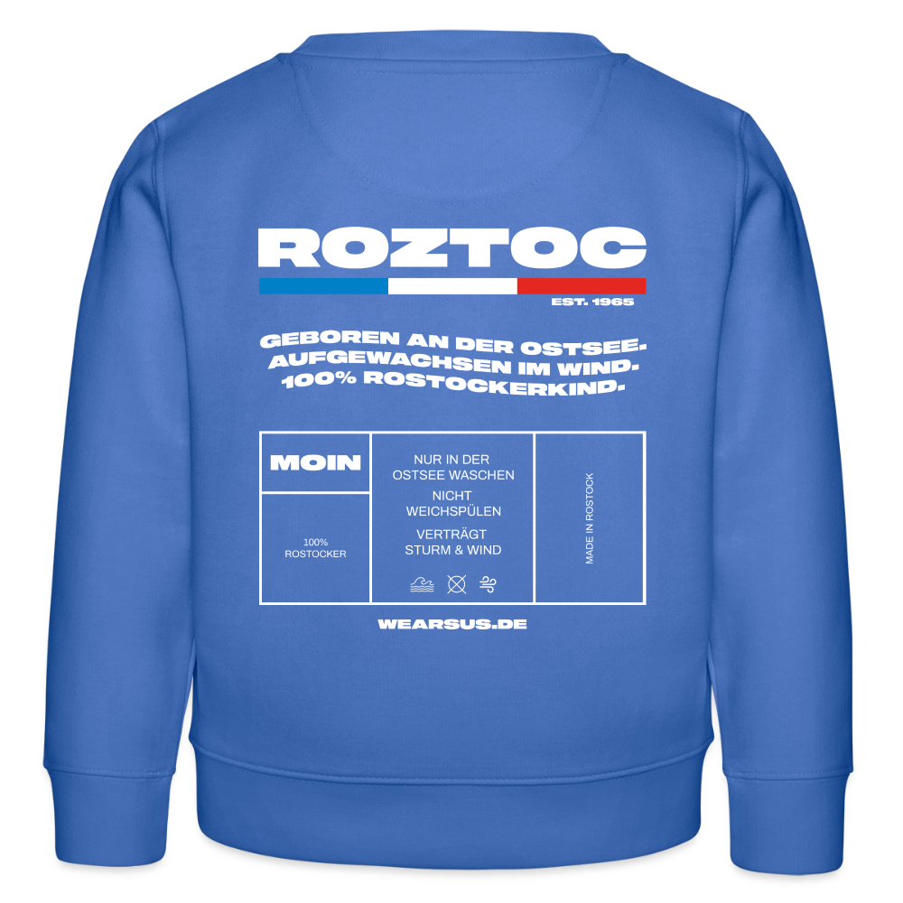 Rostock 'ROZTOC' Edition Bio Sweatshirt Kinder 3-8 Jahre - carolina Blue