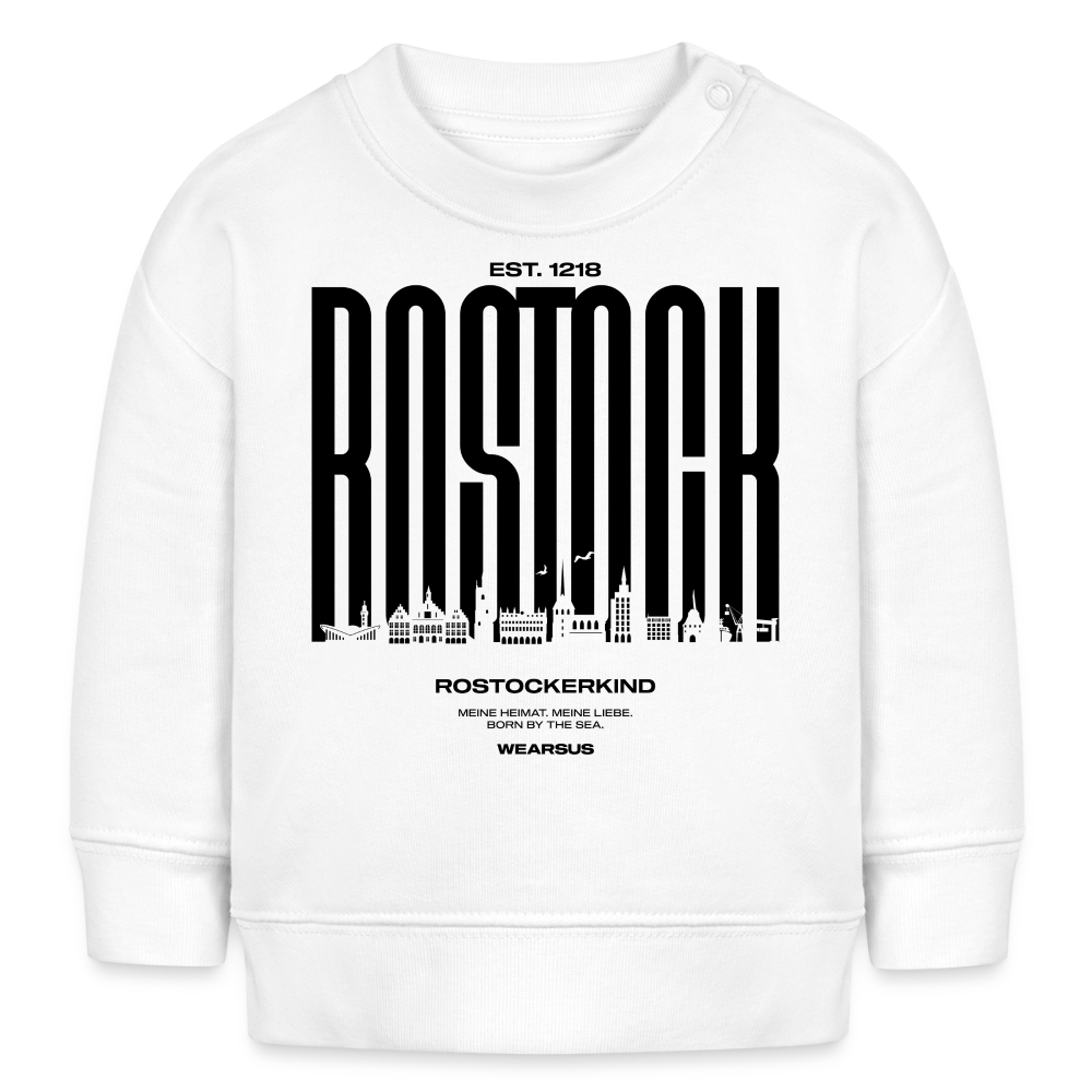 Rostock 'Rostockerkind' Bio Sweatshirt Babys Front Print weiß - Weiß