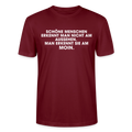Unisex Sprüche T-Shirt 'Schöne Menschen erkennt man am Moin' Fun Shirt - Burgunderrot
