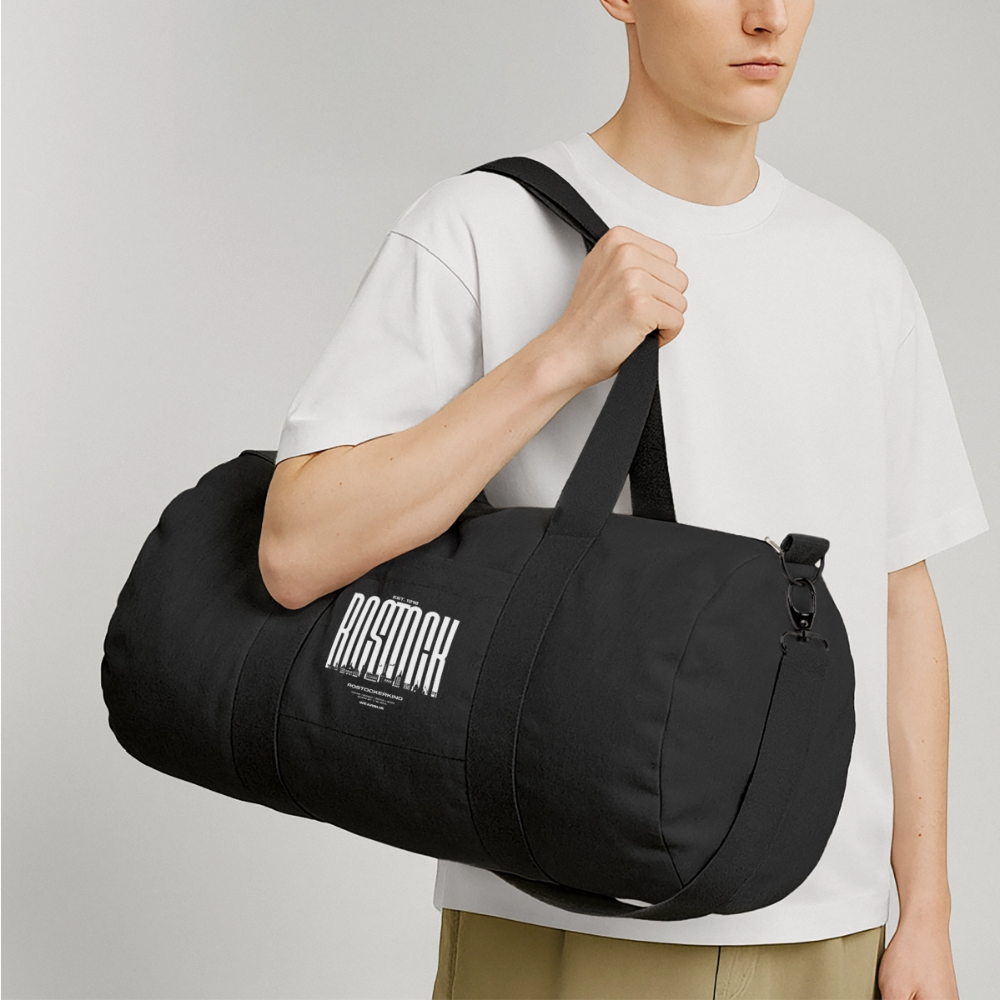 Rostock 'ROSTOCKERKIND' Recycelte Canvas-Sporttasche - Schwarz