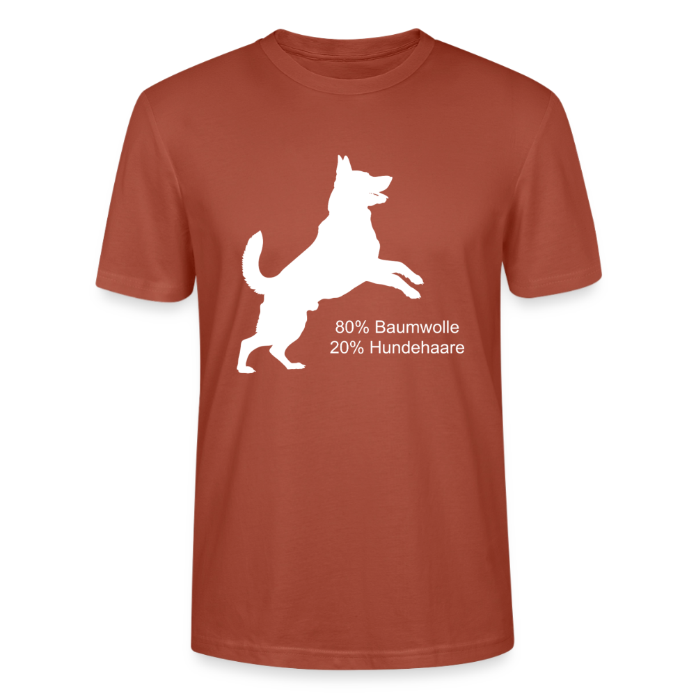 Unisex Sprüche T-Shirt '80% Baumwolle. 20% Hundehaare.' - Terrakotta