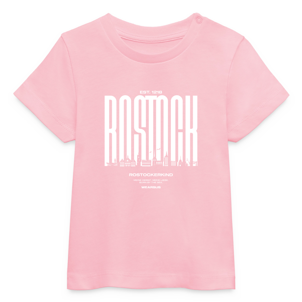 Rostock 'Rostockerkind' Bio T-Shirt Babys Front Print Farbe - Hellrosa