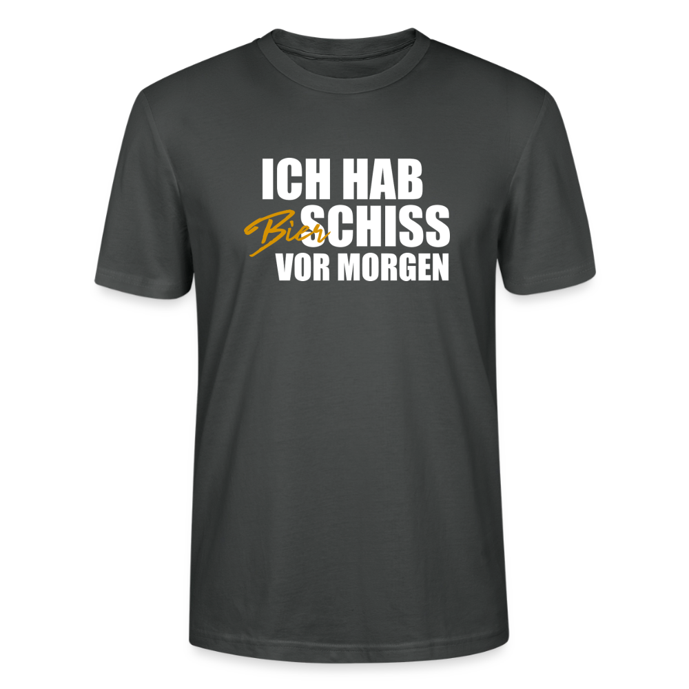 Unisex Sprüche T-Shirt 'Ich hab Bierschiss vor morgen' - Anthrazit