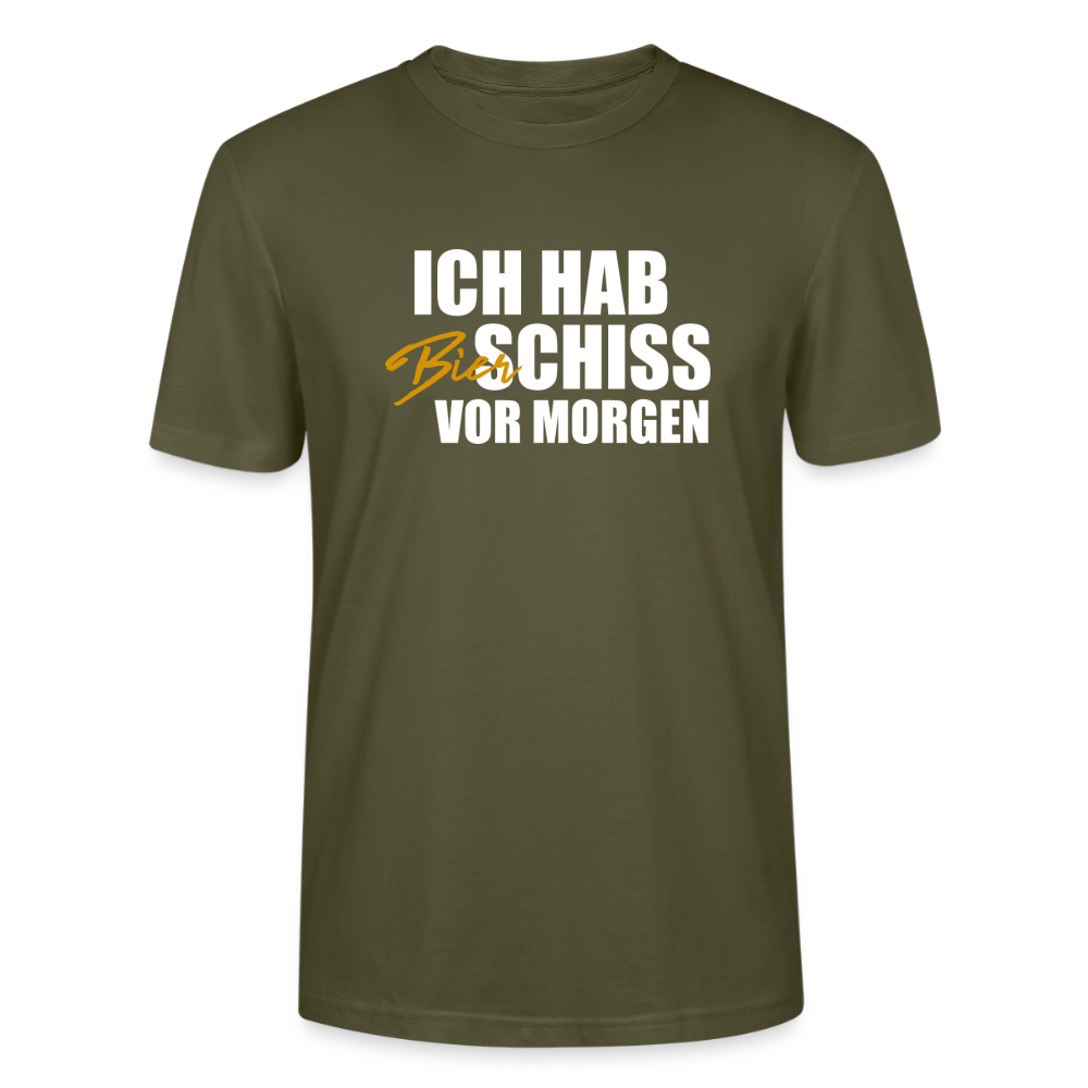 Unisex Sprüche T-Shirt 'Ich hab Bierschiss vor morgen' - Khaki