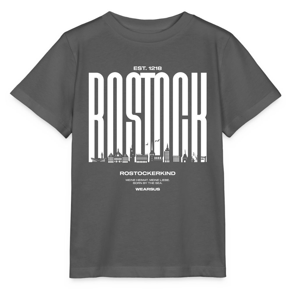 Rostock 'Rostockerkind' Bio T-Shirt Kinder 3-8 Jahre Front Print Farbe - Anthrazit