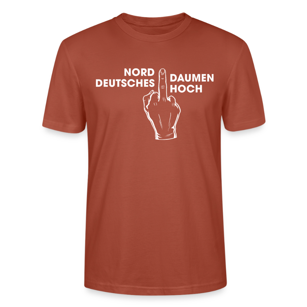 Unisex Sprüche T-Shirt 'Norddeutsches Daumen hoch' Fun Shirt - Terrakotta