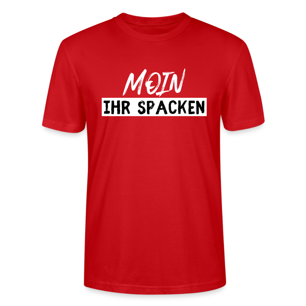 Unisex Sprüche T-Shirt 'Moin ihr Spacken' Fun Shirt - Rot