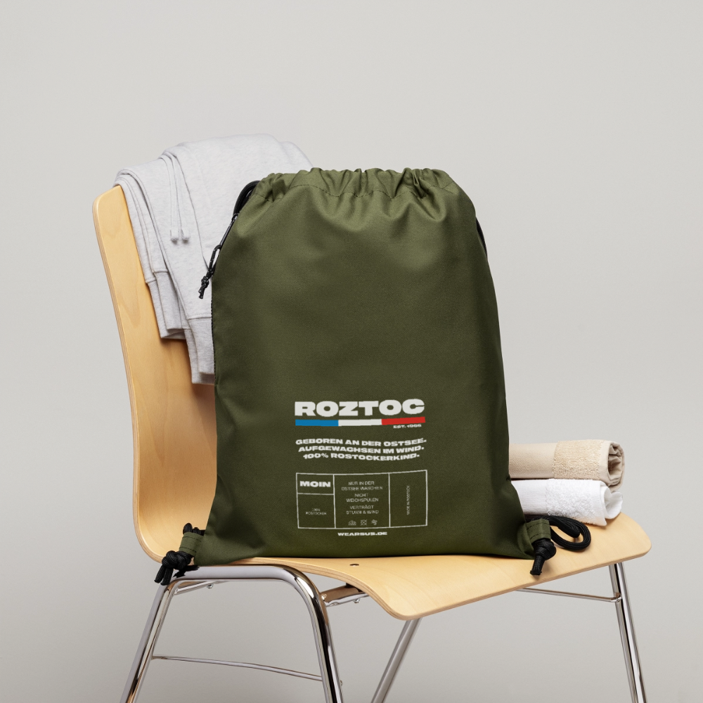 Rostock 'ROZTOC' Turnbeutel aus Recycling-Material - military Green