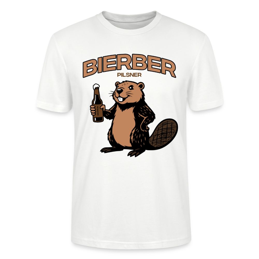 Unisex Sprüche T-Shirt 'Bierber Pilsner' Frontprint - Weiß
