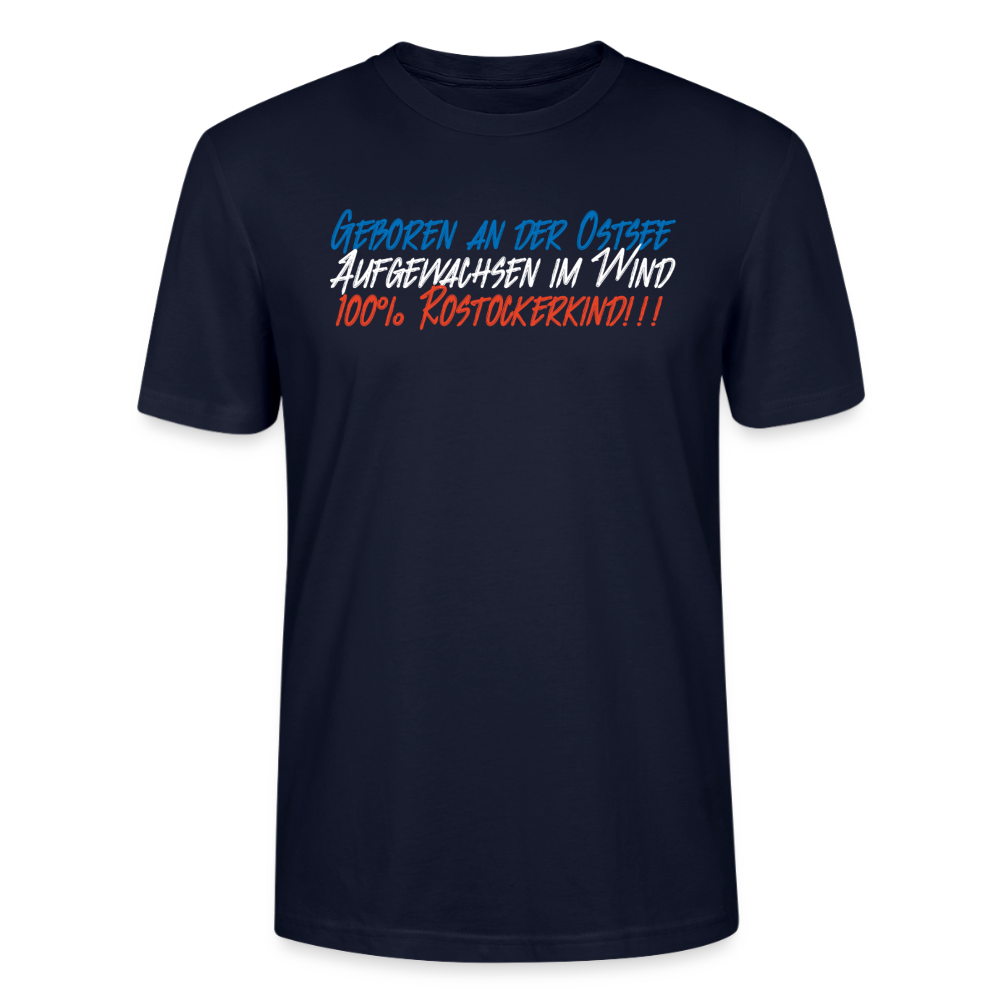 Unisex Sprüche T-Shirt 'Geboren an der Ostsee 2' Fun Shirt - Navy
