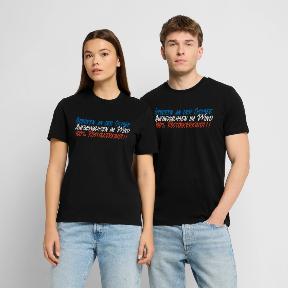 Unisex Sprüche T-Shirt 'Geboren an der Ostsee 2' Fun Shirt - Schwarz