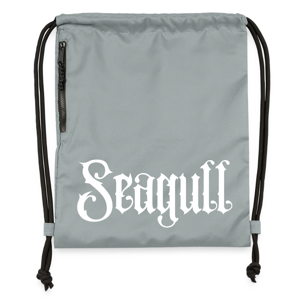 Rostock 'SEAGULL' Turnbeutel aus Recycling-Material mit SEAGULL Schriftzug - Steingrau mineral wash