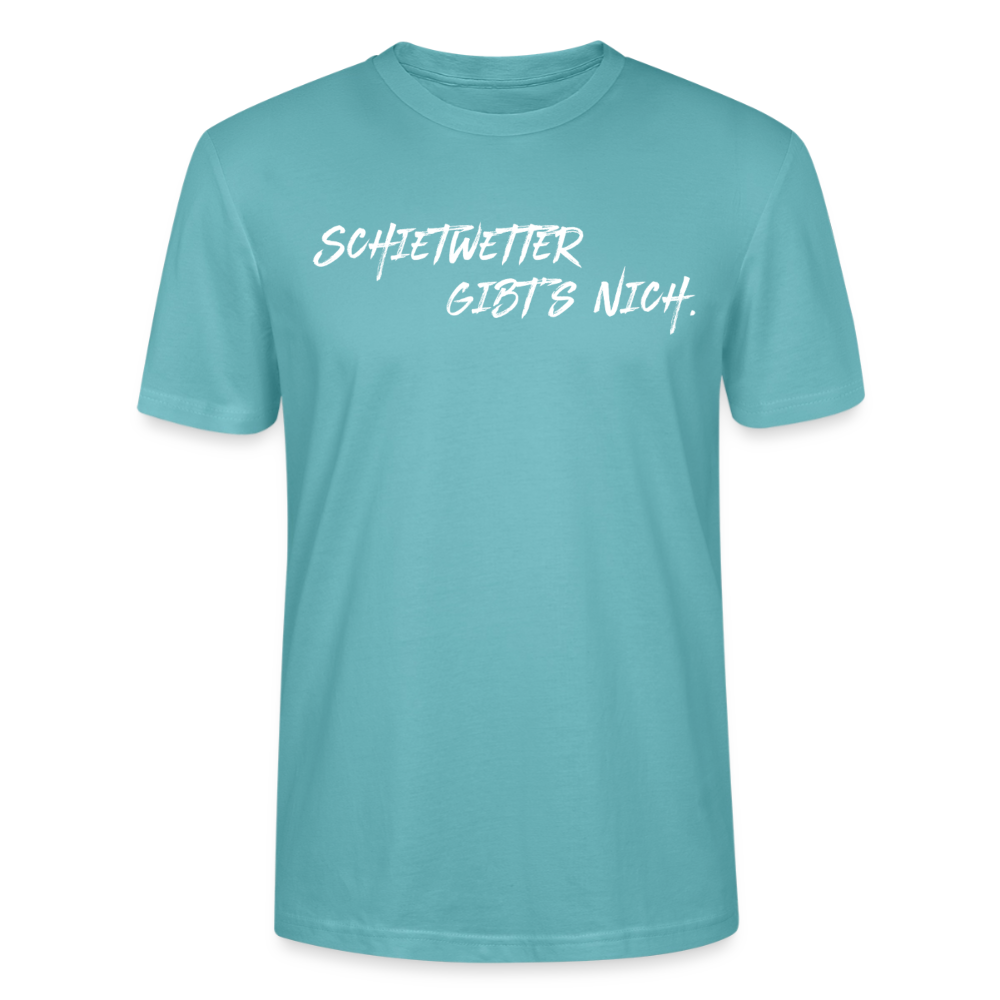 Unisex Sprüche T-Shirt 'Schietwetter gibt's nich' Fun Shirt - Pastelltürkis