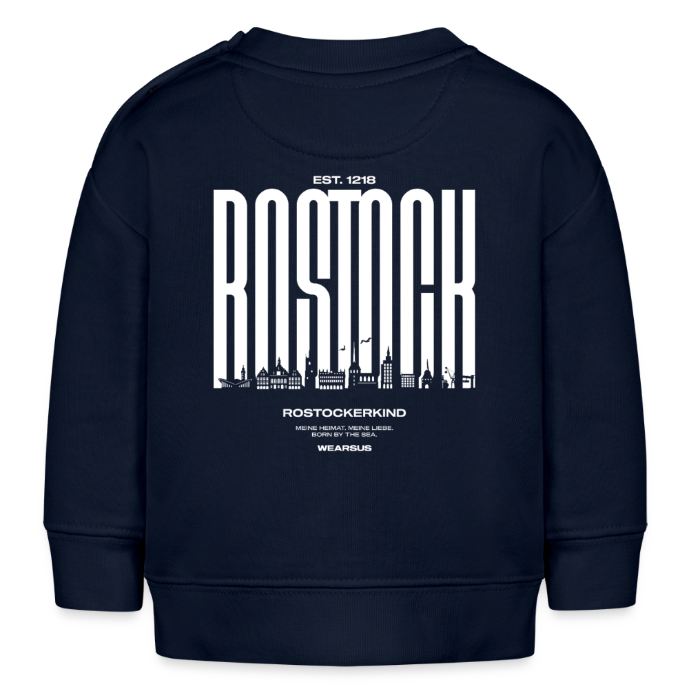 Rostock 'Rostockerkind' Bio Sweatshirt Babys Back Print Farbe - Navy