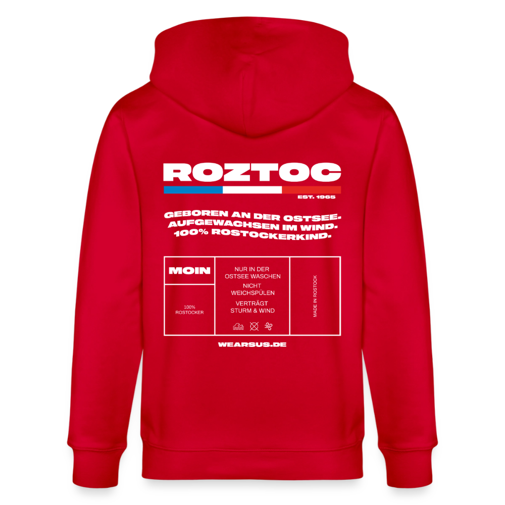 Rostock 'ROZTOC' Edition Bio Zip Hoodie Herren - Rot