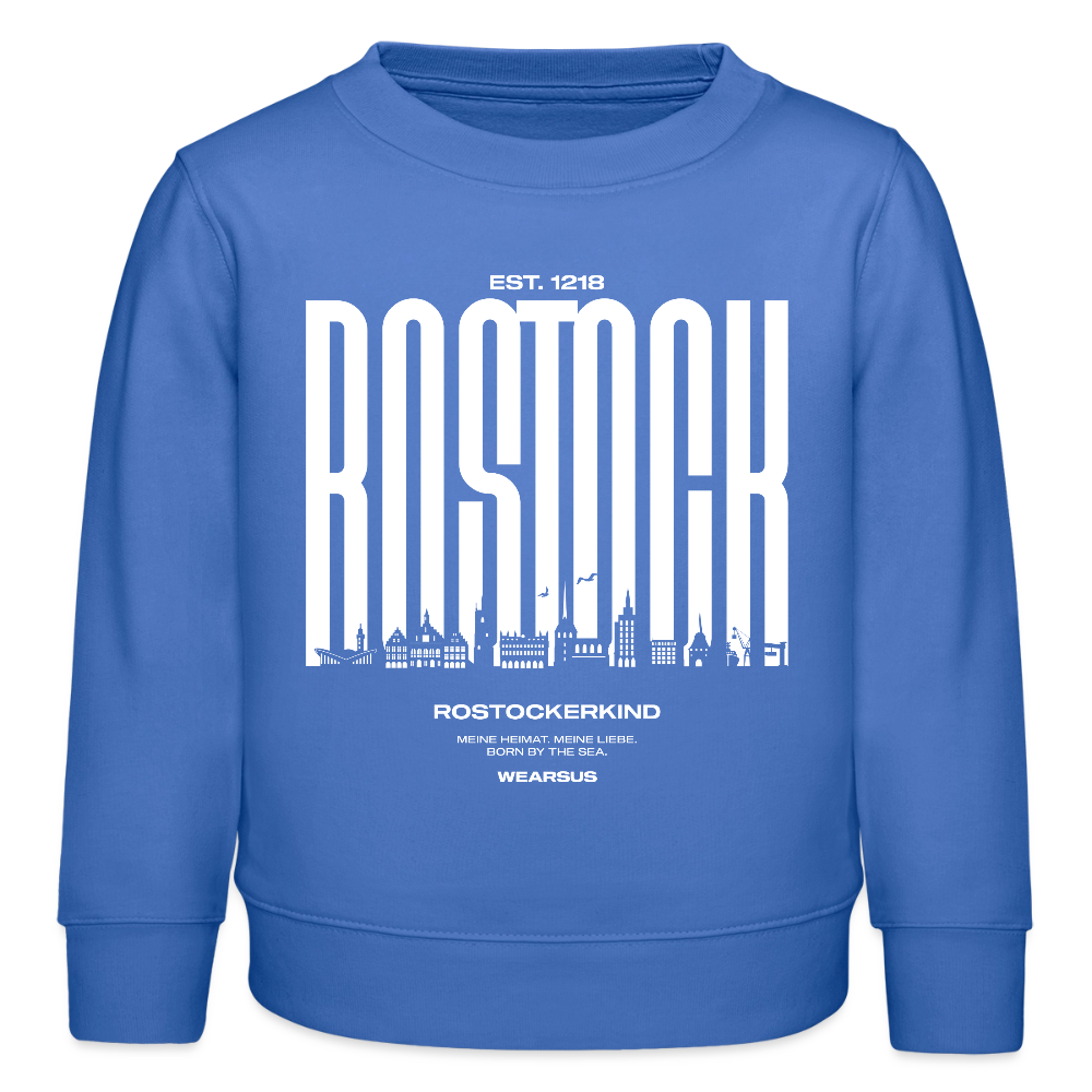 Rostock 'Rostockerkind' Bio Sweatshirt Kinder 3-8 Jahre Front Print - carolina Blue