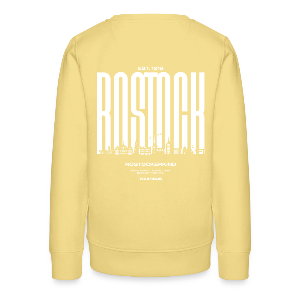 Rostock 'Rostockerkind' Bio Sweatshirt Kinder 9-13 Jahre Back Print - Gelb Viva 