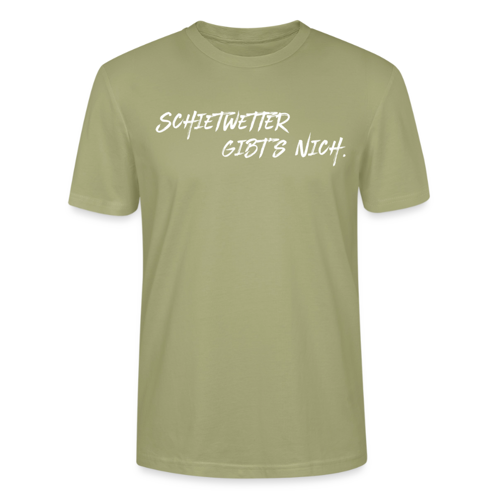 Unisex Sprüche T-Shirt 'Schietwetter gibt's nich' Fun Shirt - Nebelgrün