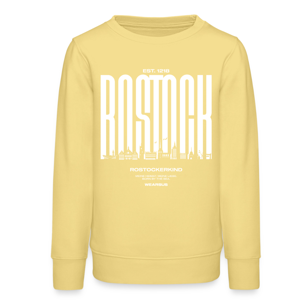 Rostock 'Rostockerkind' Bio Sweatshirt Kinder 9-13 Jahre Front Print - Gelb Viva 