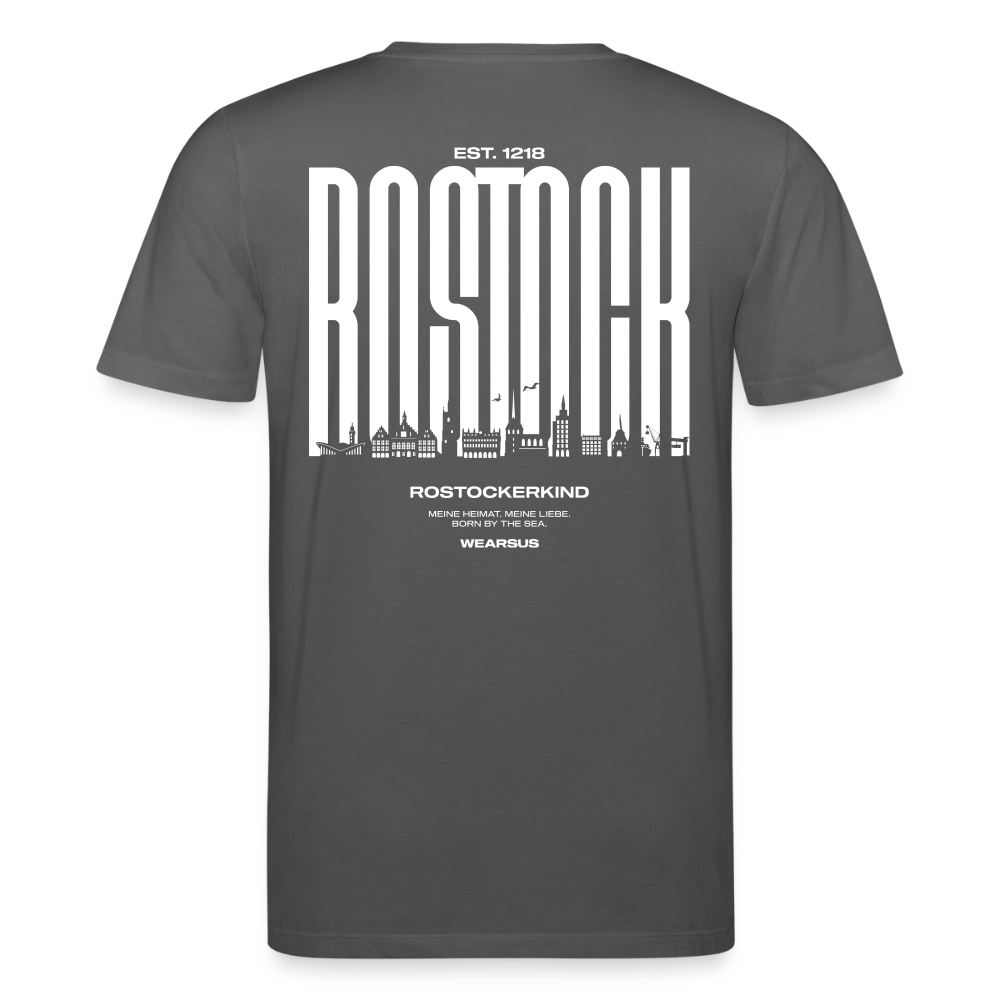 Rostock 'Rostockerkind' Bio T-Shirt Unisex Back Print Farbe 180 g/m² - Anthrazit