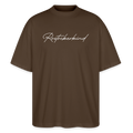 Rostock 'Rostockerkind' Signature Bio Oversized T-Shirt Unisex Frontprint weiß - Dunkelbraun