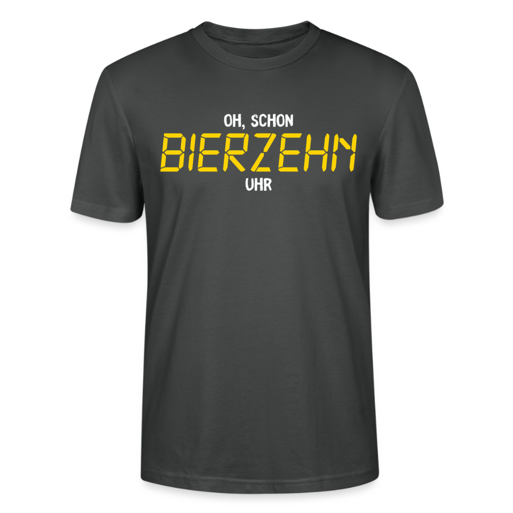 Unisex Sprüche T-Shirt 'Oh, schon Bierzehn Uhr' - Anthrazit