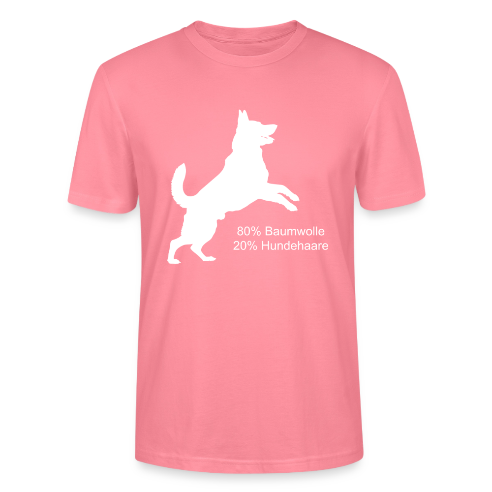Unisex Sprüche T-Shirt '80% Baumwolle. 20% Hundehaare.' - Pink 