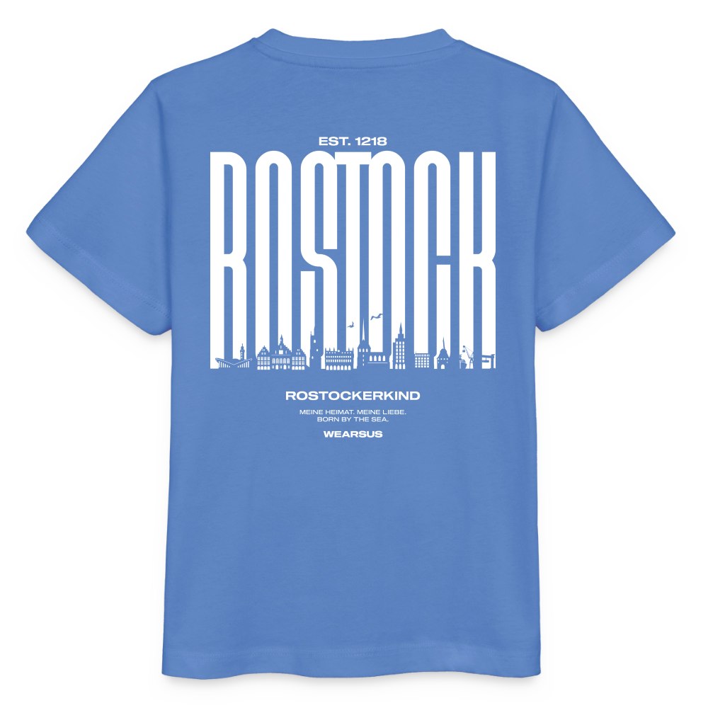 Rostock 'Rostockerkind' Bio T-Shirt Kinder 3-8 Jahre Back Print Farbe - Blau